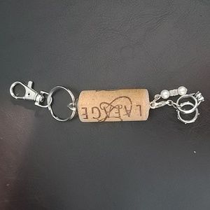 Wedding  - Wine Cork Key Chain or Purse Charm - Upcycled Wine Cork